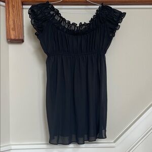 Elegant Black Ruffled Women's Lingerie